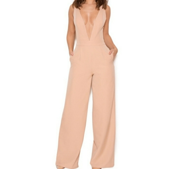 House of CB Pants & Jumpsuits House Of Cb Marwa Blush Pink Deep V